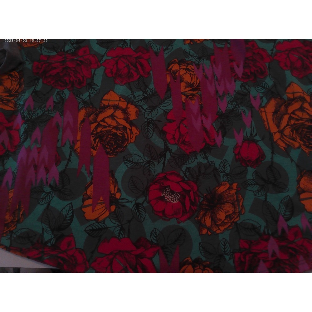 LULAROE RANDY WOMENS TEE SIZE 2XL NWT FLORAL W/GREY SLEEVES (RN5) - Picture 3 of 5